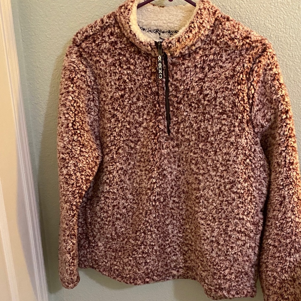 Time and Tru Cream Fleece Quarter-Zip